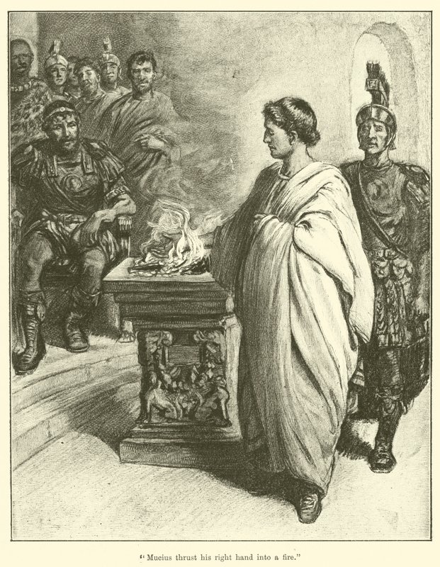 Mucius Thrust His Right Hand into a Fire by English School