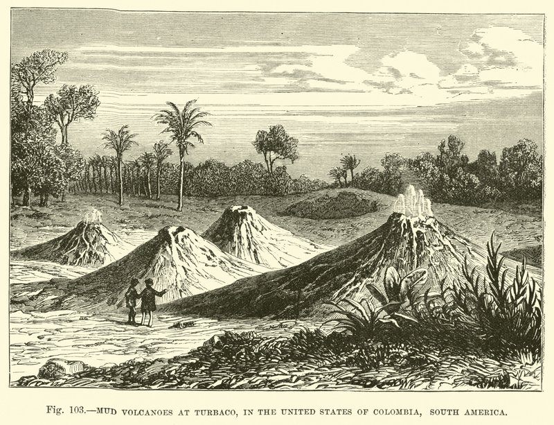 Mud Volcanoes at Turbaco, in the United States of Colombia, South America by English School