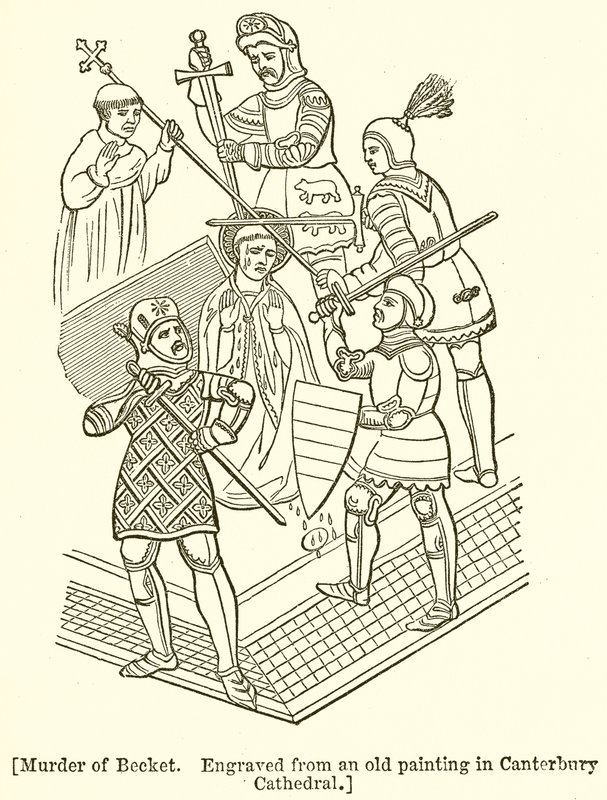 Murder of Becket (Engraved from an Old Painting in Canterbury Cathedral) by English School
