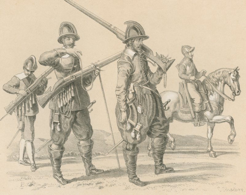 Musketeers or Fusiliers and Cavalry, About 1650 by English School