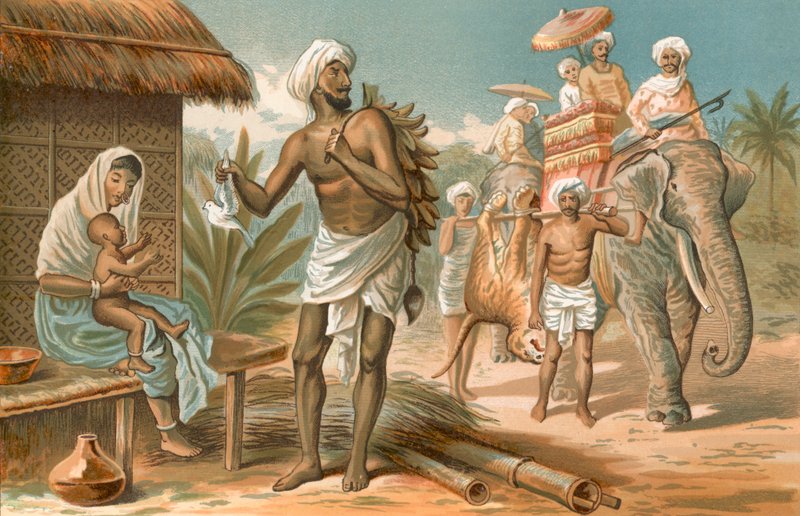 Natives of Hindoostan, Returning from the Tiger Hunt by English School