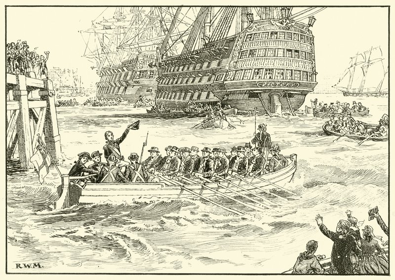 Nelson Boards His Flagship at Portsmouth by English School