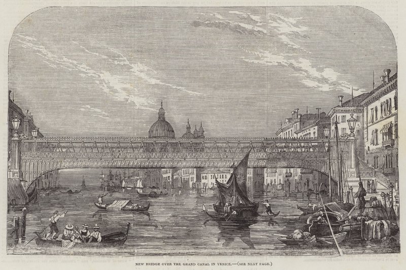 New Bridge over the Grand Canal in Venice by English School