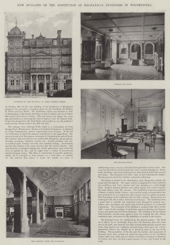 New Building of the Institution of Mechanical Engineers in Westminster by English School