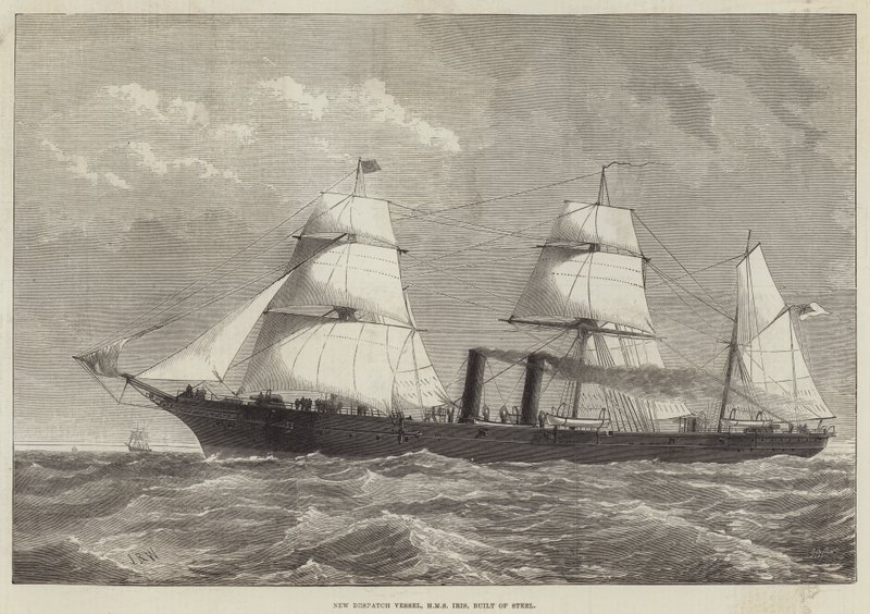 New Despatch Vessel, HMS Iris, Built of Steel by English School