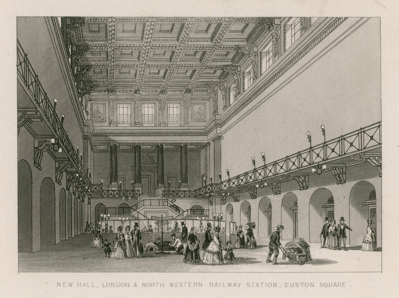 New Hall, London and North Western Railway Station, Euston Square, London by English School