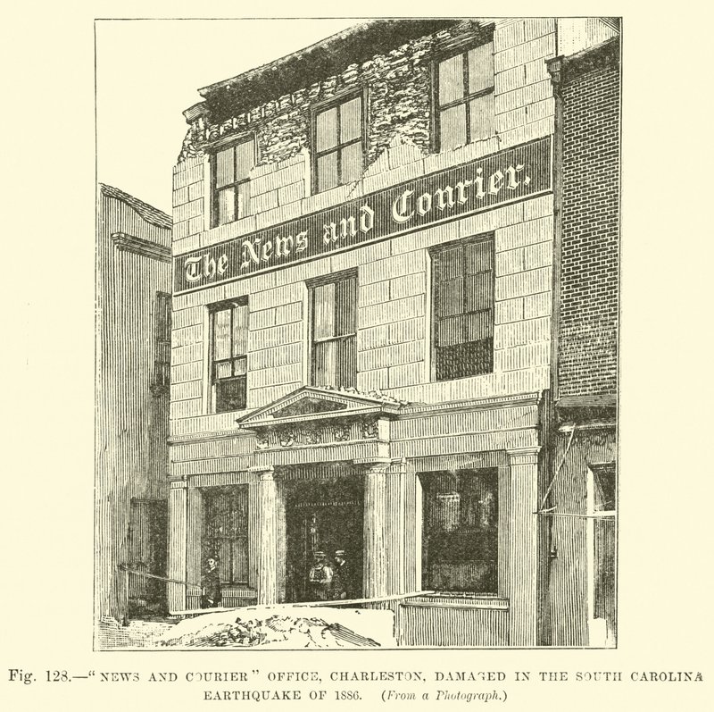 News and Courier Office, Charleston, Damaged in the South Carolina Earthquake of 1886 by English School