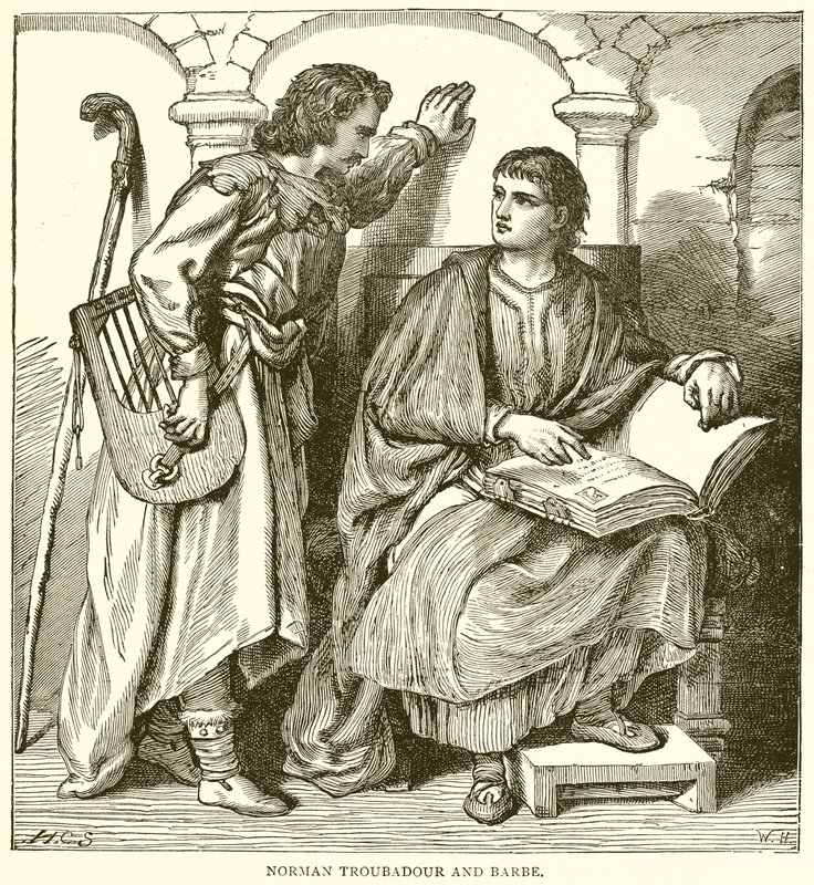 Norman Troubadour and Barge by English School