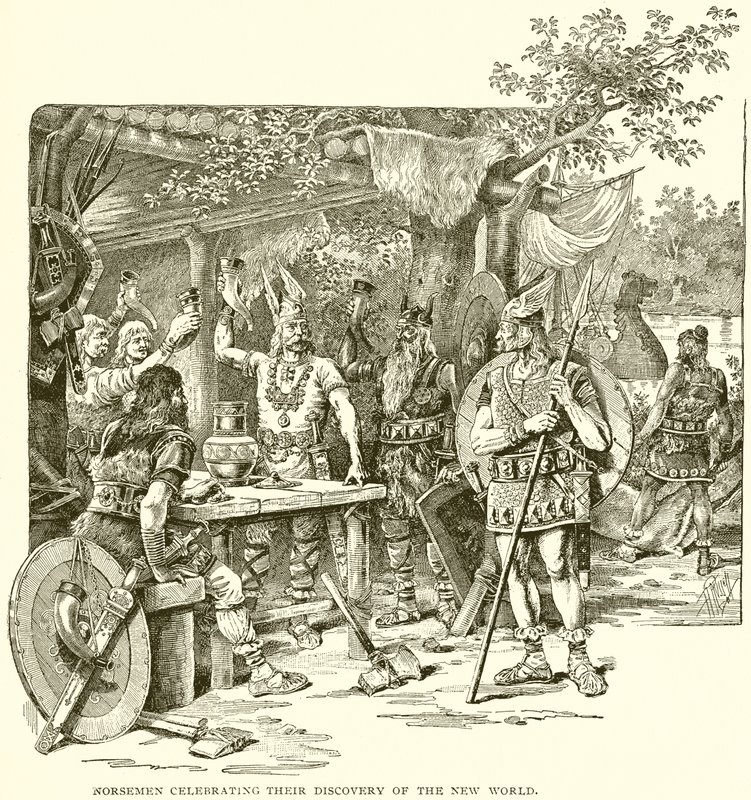 Norsemen Celebrating their Discovery of the New World by English School