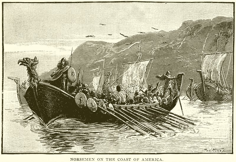 Norsemen on the Coast of America by English School