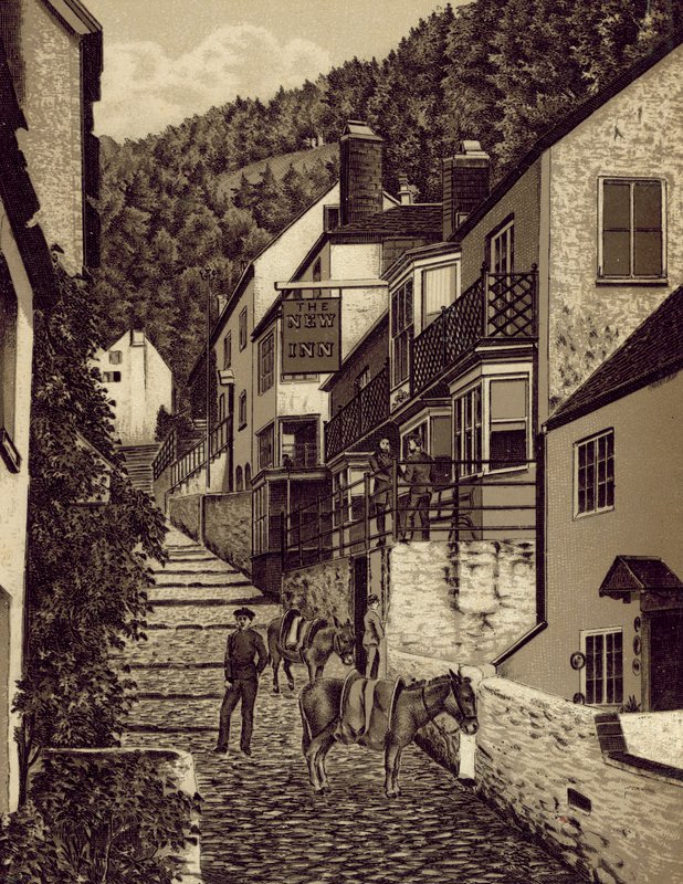 North Devon: Clovelly, Main Street by English School