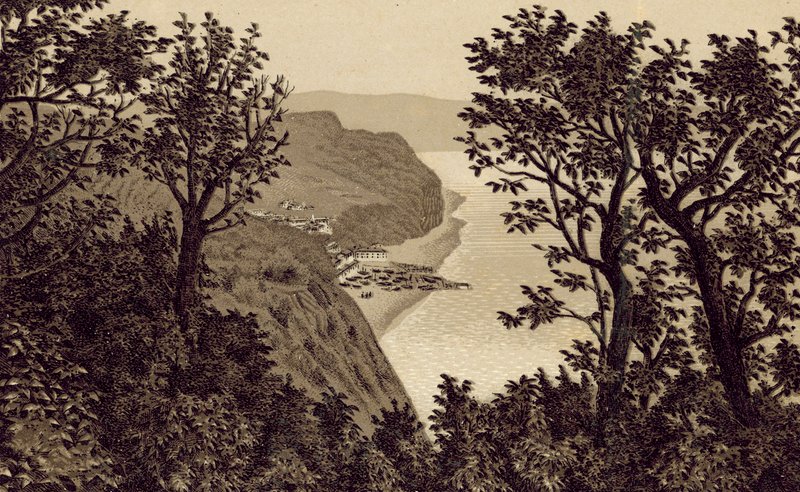 North Devon: Clovelly from the Hobby Drive by English School