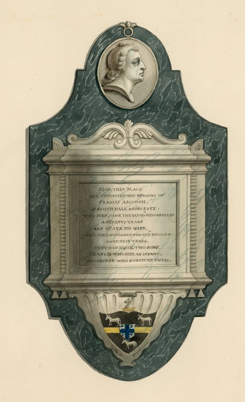 Norwood Cemetery; tomb of Francis Ascough of Southhall, Middlesex, died 1788 by English School