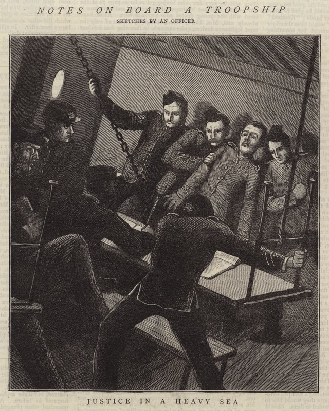 Notes on Board a Troopship by English School