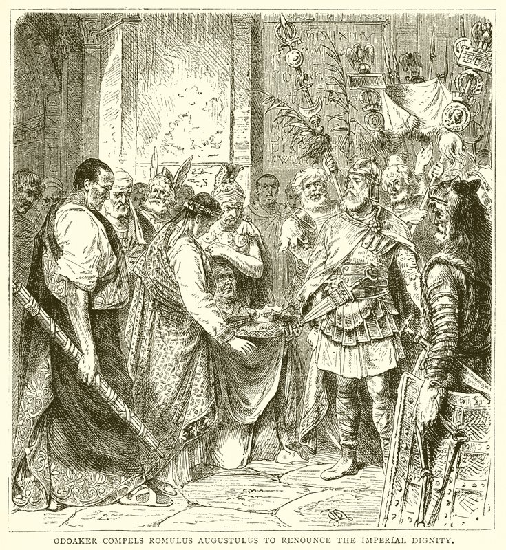 Odoacer Compels Romulus Augustulus to Renounce the Imperial Dignity by English School