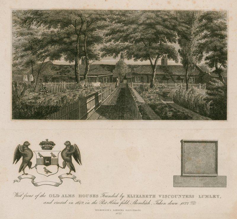 Old Alms Houses, Shoreditch by English School