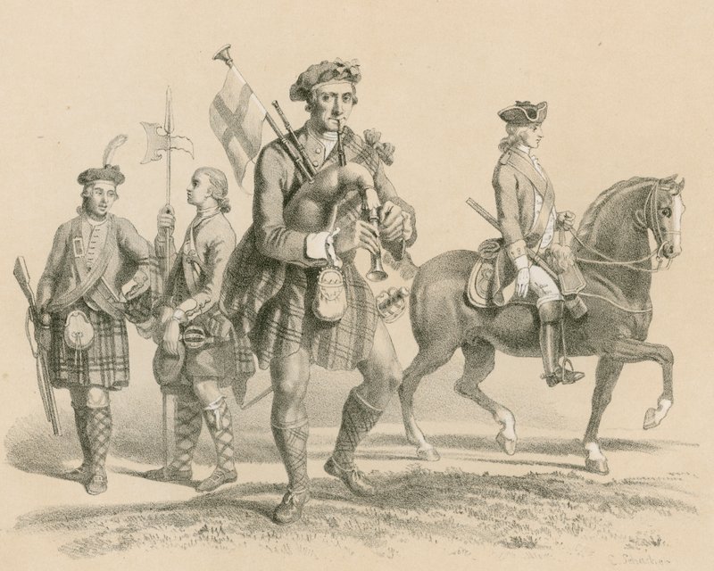 Old Highland Brigade and Life Guardsman by English School