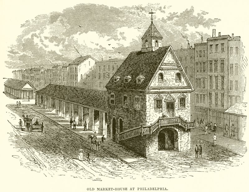 Old Market-House at Philadelphia by English School