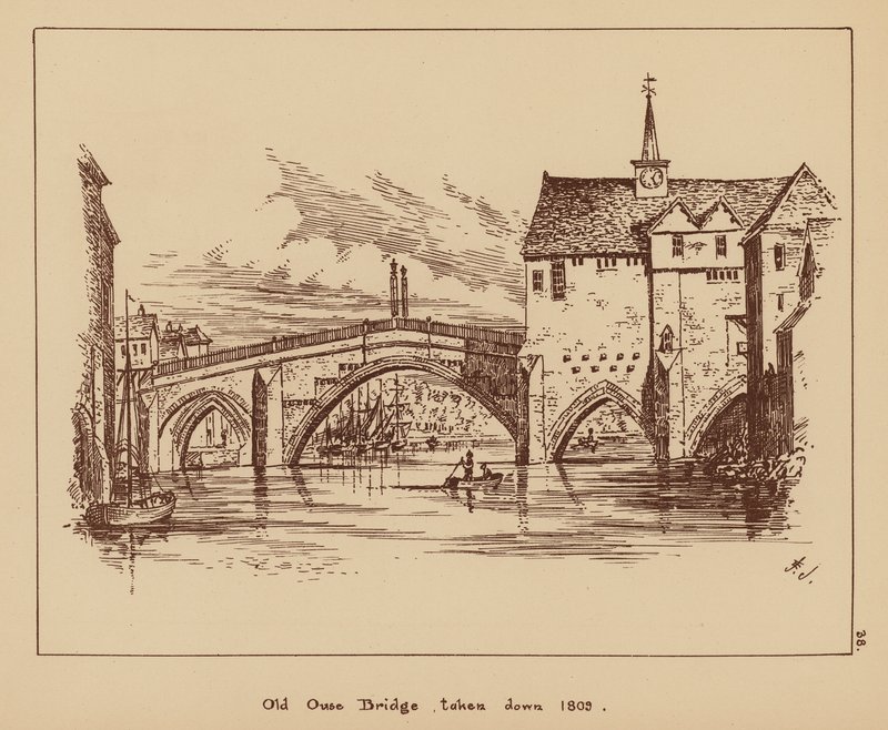 Old Ouse Bridge, Taken Down 1809 by English School
