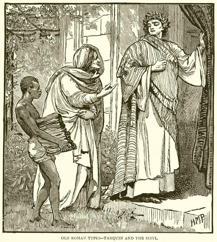Old Roman Types (Tarquin and the Sibyl) by English School