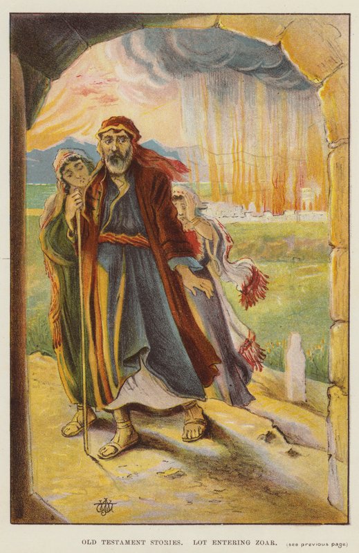 Old Testament Stories, Lot entering Zoar by English School