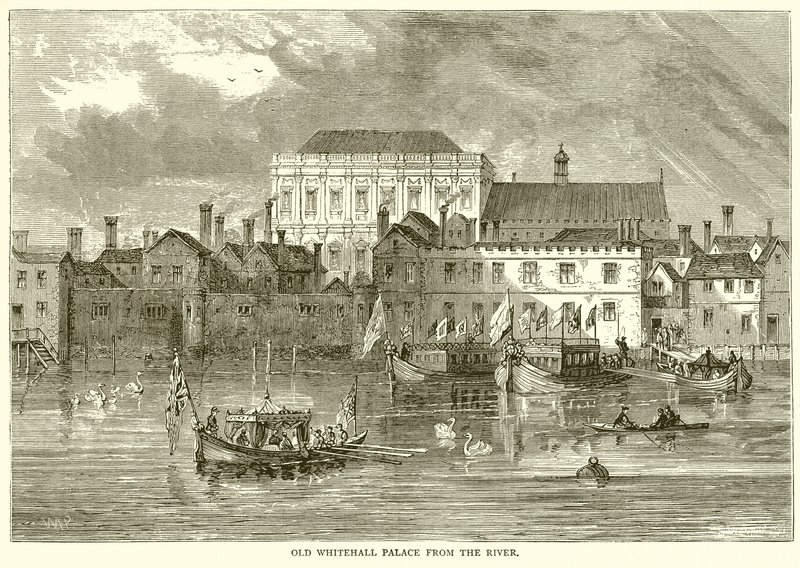 Old Whitehall Palace from the River by English School