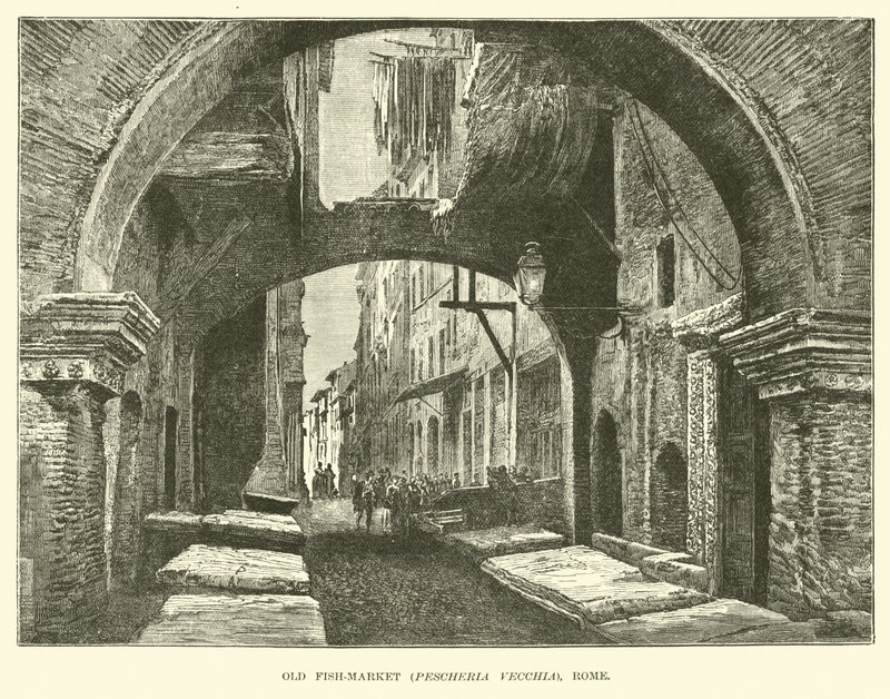 Old fish-market, Pescheria Vecchia, Rome by English School