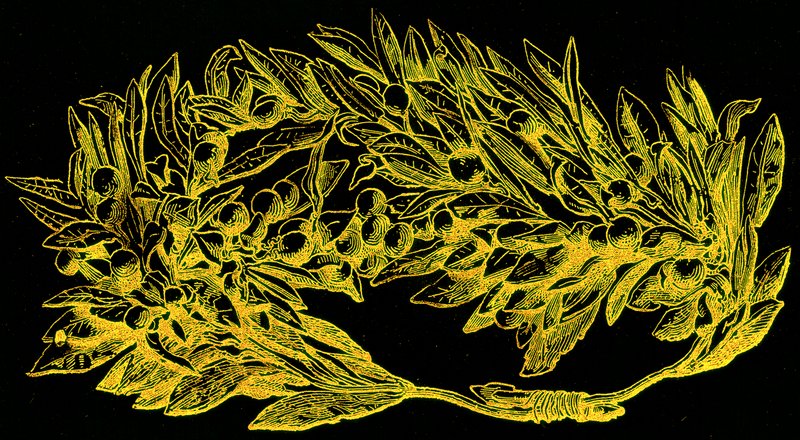 Olive Wreath in Gold, Illustration from History of Rome by Victor Duruy, Published 1884 by English School