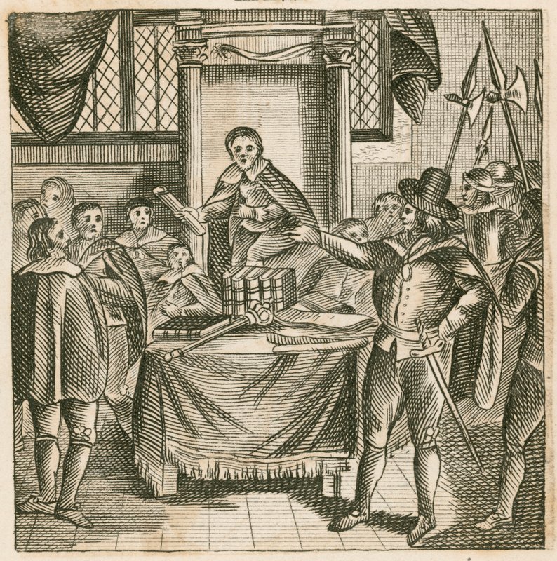 Oliver Cromwell Dismissing the Rump Parliament by English School