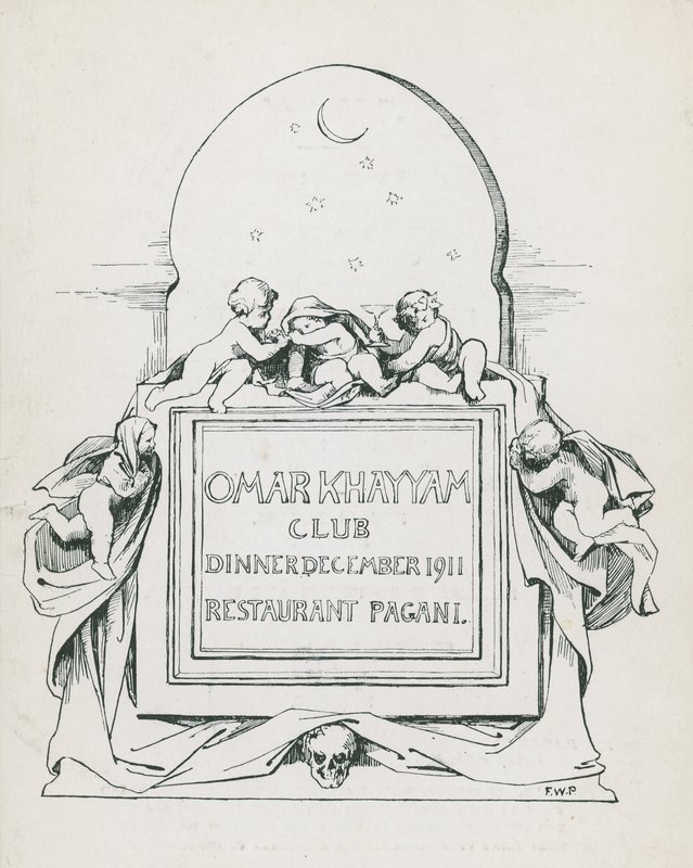 Omar Khayyam Club Dinner, December 1911, at Paganis Restaurant by English School