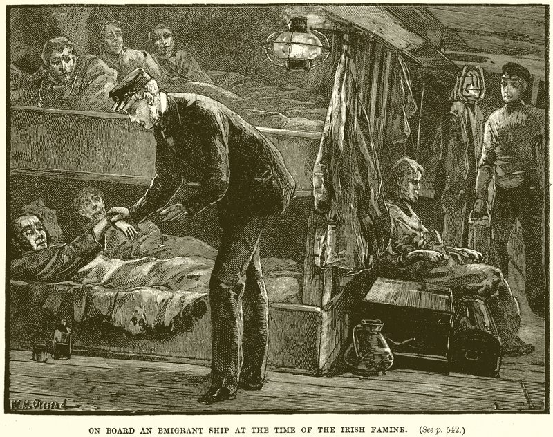 On Board an Emigrant Ship at the Time of the Irish Famine by English School
