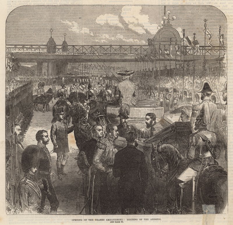 Opening of the Thames Embankment; Reading of the address by English School
