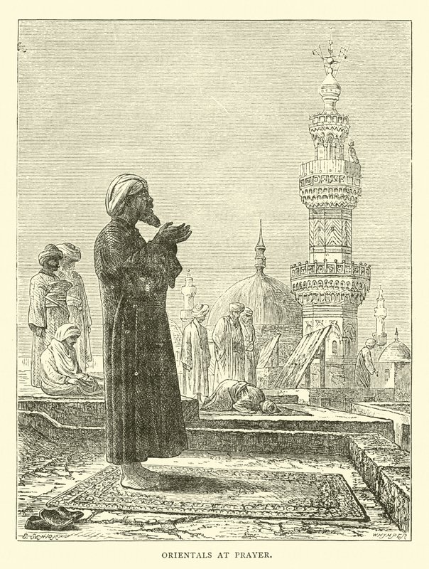 Orientals at prayer by English School