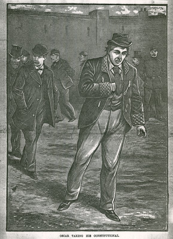 Oscar Wilde taking his constitutional by English School