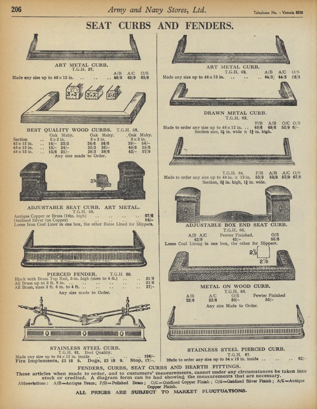 Page from Army and Navy Stores Catalogue by English School