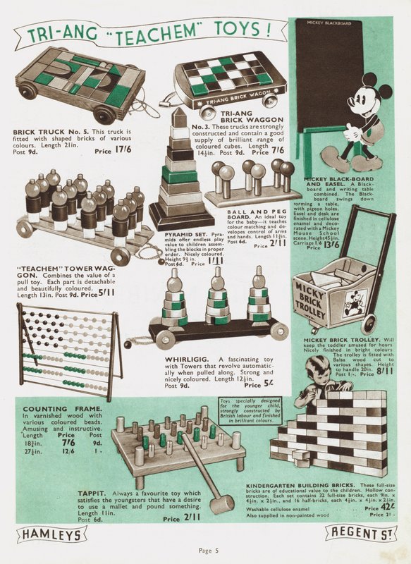 Page from Hamleys Toy Shop catalogue by English School