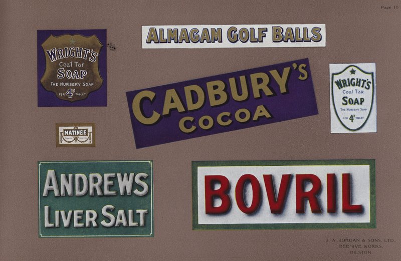 Page from Jordans Enamelled Signs by English School