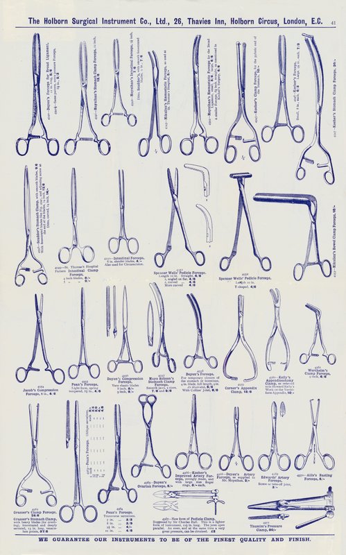 Page from Surgical instrument catalogue, c.1900 by English School