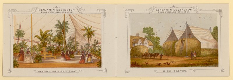 Page from Catalogue of Tents from Benjamin Edgington of Southwark, London by English School