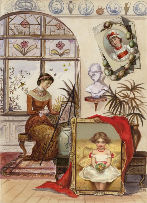 Page from late Victorian scrapbook by English School