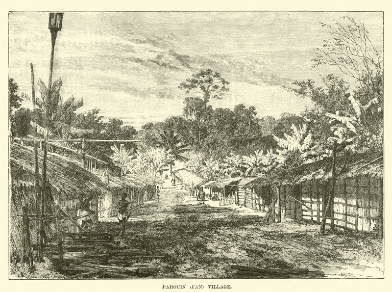 Pahouin (Fan) village by English School