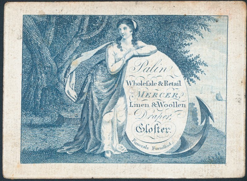 Palin, Wholesale and Retail Mercer, Trade Card by English School