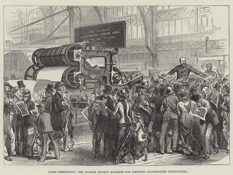 Paris Exhibition, the Ingram Rotary Machine for Printing Illustrated Newspapers by English School