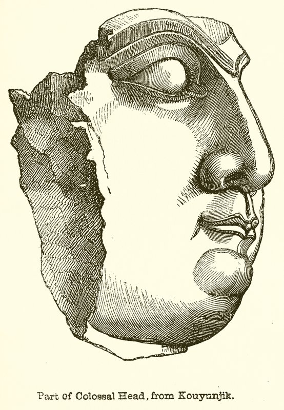 Part of Colossal Head, from Kouyunjik by English School