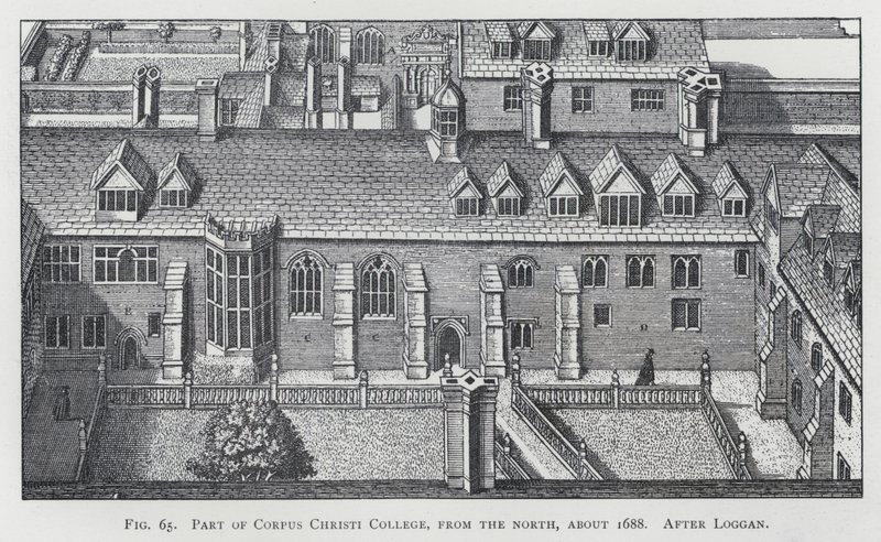 Part of Corpus Christi College, from the north, about 1688, after Loggan by English School