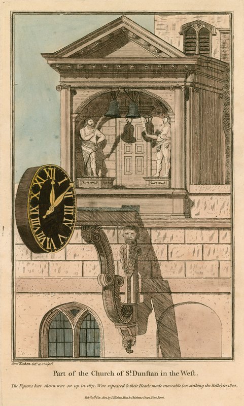 Part of the Church of St Dunstan in the West; St Dunstans Church, Fleet Street, London by English School