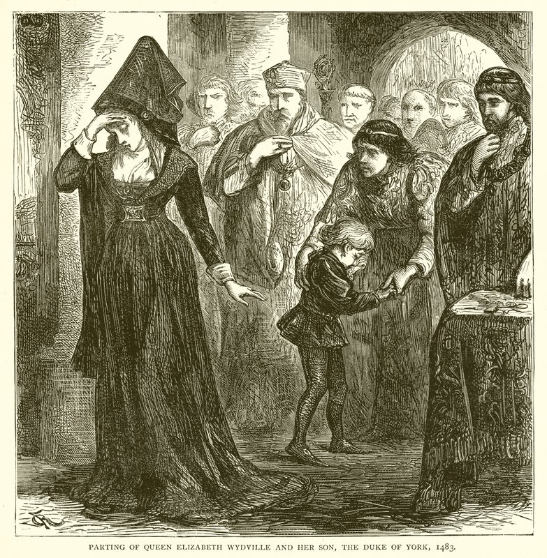 Parting of Queen Elizabeth Wydville and her Son, the Duke of York, 1483 by English School