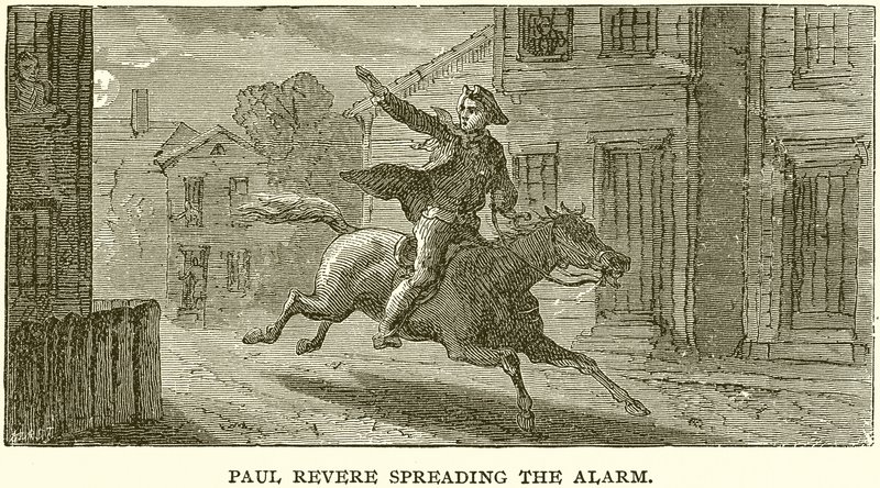 Paul Revere Spreading the Alarm by English School