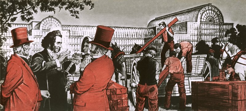 Paxton Organising the Construction of the Crystal Palace in London by English School
