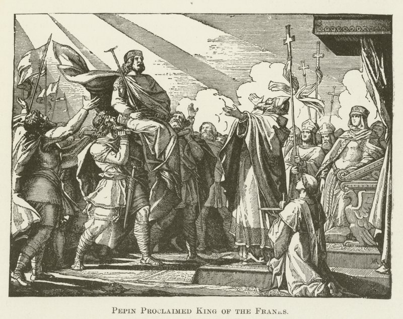 Pepin Proclaimed King of the Franks by English School